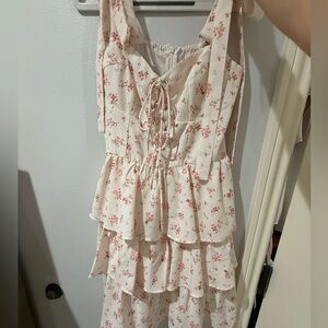 Floral Tiered Dress with Ruffle Straps